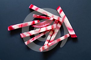 Sliced raw Ã¢â¬â¹Ã¢â¬â¹beetroot on black background